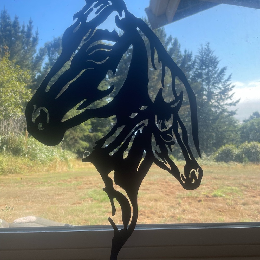 Metal Mare and Foal Silhouette Wall Art